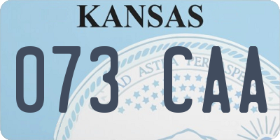 KS license plate 073CAA