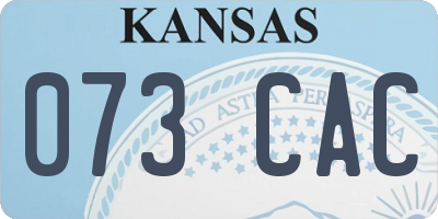 KS license plate 073CAC