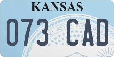 KS license plate 073CAD