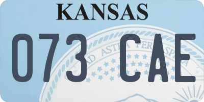 KS license plate 073CAE