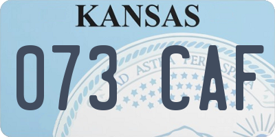 KS license plate 073CAF