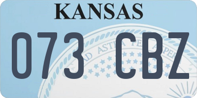KS license plate 073CBZ