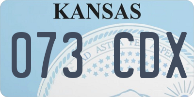 KS license plate 073CDX