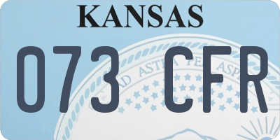 KS license plate 073CFR