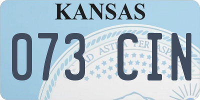 KS license plate 073CIN
