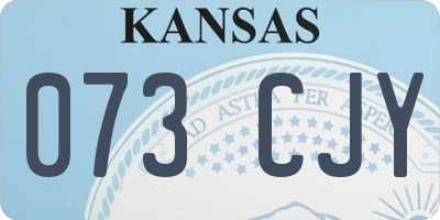 KS license plate 073CJY