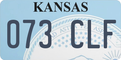 KS license plate 073CLF