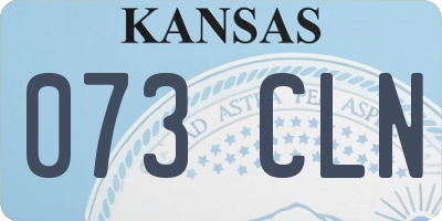 KS license plate 073CLN