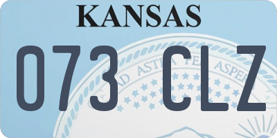 KS license plate 073CLZ
