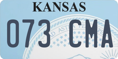 KS license plate 073CMA