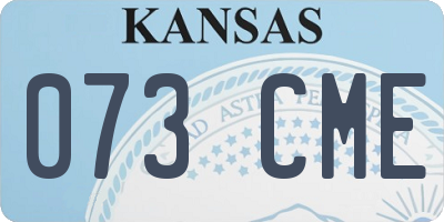 KS license plate 073CME
