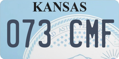 KS license plate 073CMF