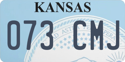 KS license plate 073CMJ