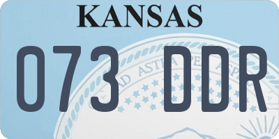 KS license plate 073DDR