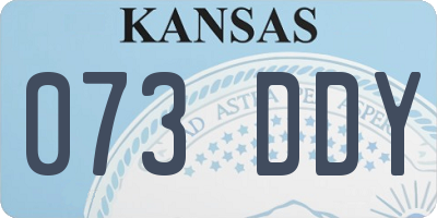 KS license plate 073DDY