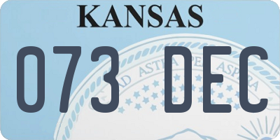 KS license plate 073DEC