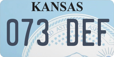 KS license plate 073DEF