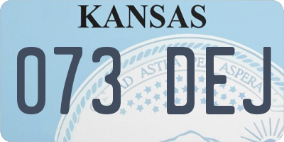 KS license plate 073DEJ