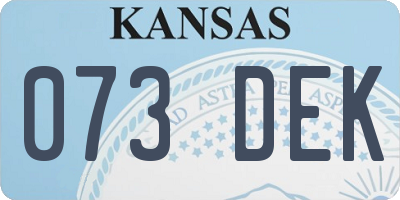 KS license plate 073DEK