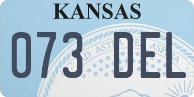 KS license plate 073DEL