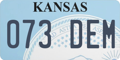 KS license plate 073DEM