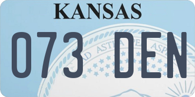 KS license plate 073DEN
