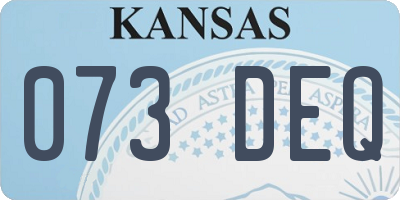 KS license plate 073DEQ