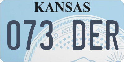 KS license plate 073DER