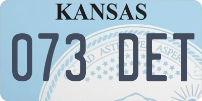 KS license plate 073DET