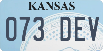 KS license plate 073DEV