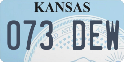 KS license plate 073DEW