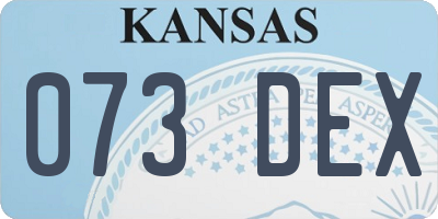 KS license plate 073DEX