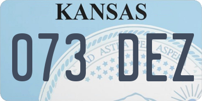 KS license plate 073DEZ