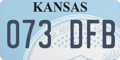 KS license plate 073DFB