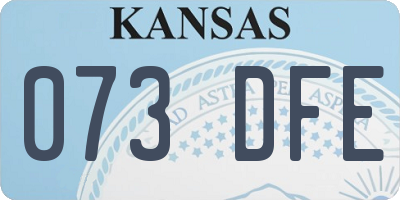 KS license plate 073DFE