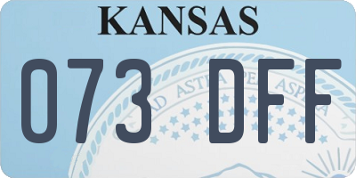 KS license plate 073DFF