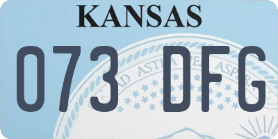 KS license plate 073DFG