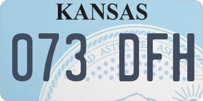 KS license plate 073DFH