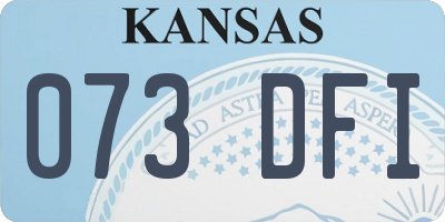 KS license plate 073DFI