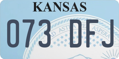KS license plate 073DFJ