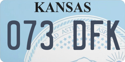 KS license plate 073DFK