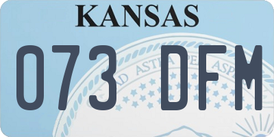 KS license plate 073DFM