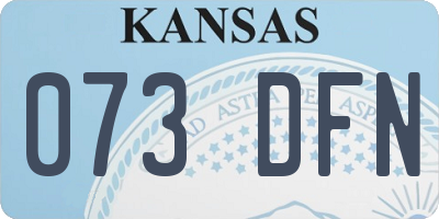 KS license plate 073DFN