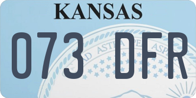 KS license plate 073DFR