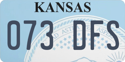 KS license plate 073DFS