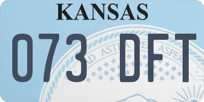 KS license plate 073DFT