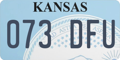 KS license plate 073DFU