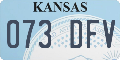 KS license plate 073DFV