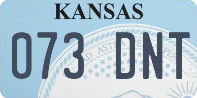 KS license plate 073DNT