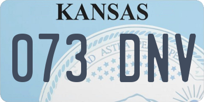KS license plate 073DNV